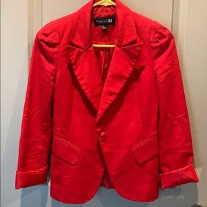 Forever 21 red single button blazer